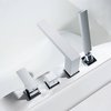 Kibi Cube Deck Mounted Bathtub Faucet with Hand Shower, Chrome KTF3102CH
